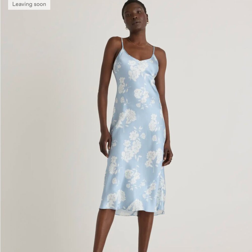100% Washable Silk Slip Dress - Ethereal Blue